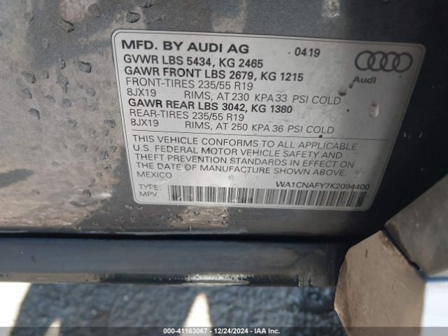WA1CNAFY7K2094400 Audi Q5 45 Premium