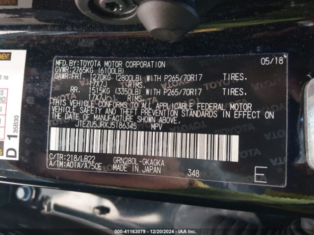JTEZU5JRXJ5186345 Toyota 4runner Sr5 Premium