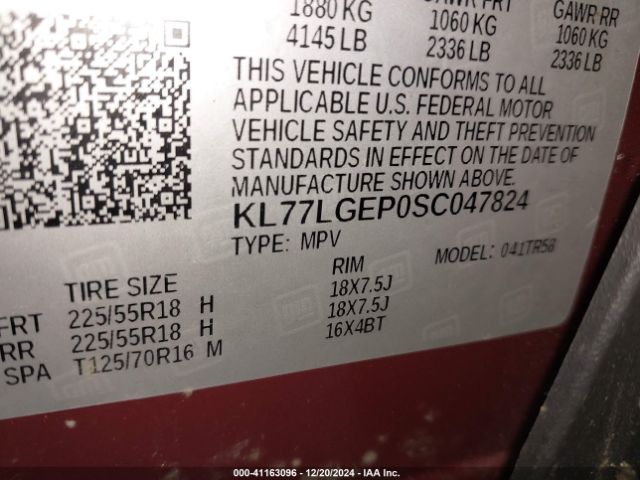 KL77LGEP0SC047824 Chevrolet Trax Fwd 1rs