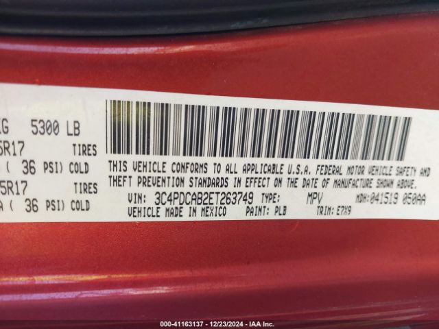 3C4PDCAB2ET263749 Dodge JOURNEY SE