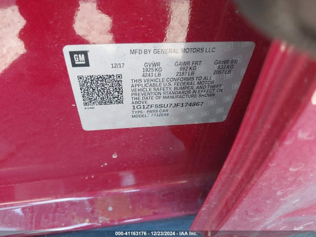 1G1ZF5SU7JF174867 Chevrolet MALIBU HYBRID