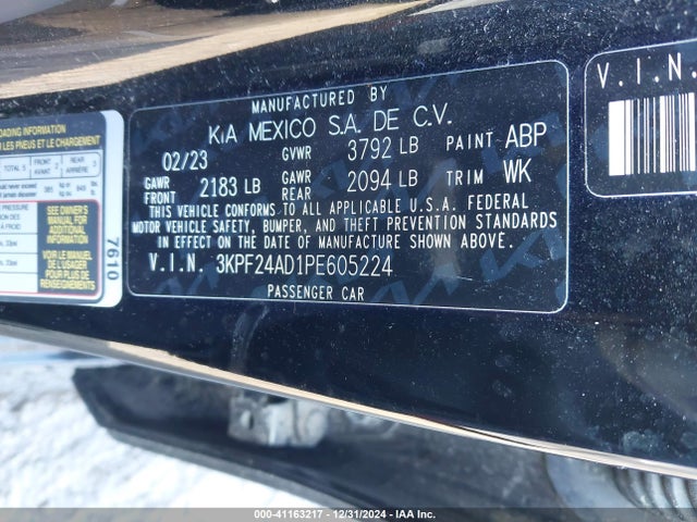 3KPF24AD1PE605224 KIA Forte Lxs