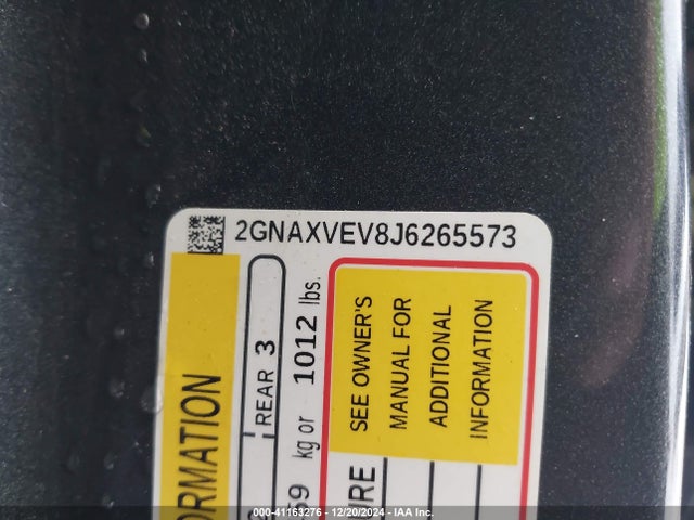 2GNAXVEV8J6265573 Chevrolet Equinox Premier