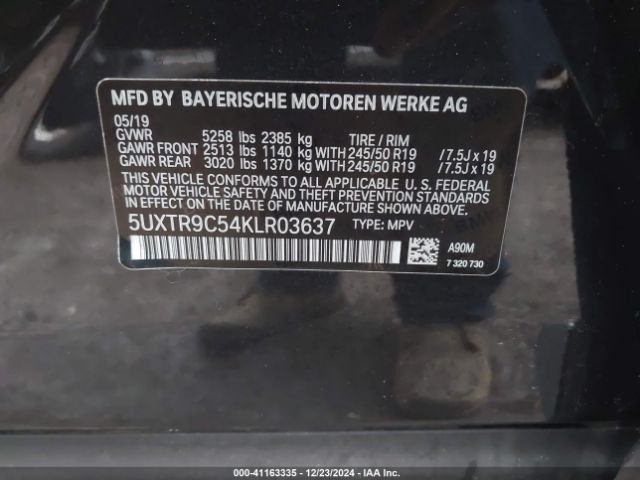 5UXTR9C54KLR03637 BMW X3 Xdrive30i