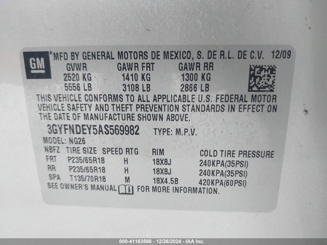 2010 CADILLAC SRX 3GYFNDEY5AS569982 Photo 8