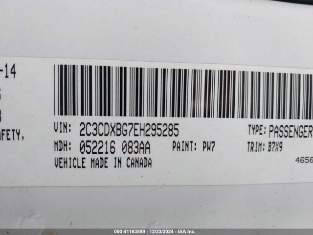 Dodge Charger Se 2014 2C3CDXBG7EH295285 Image 9