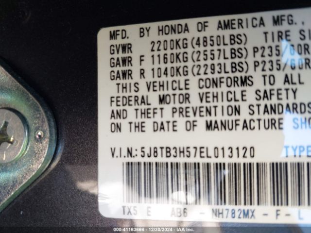 5J8TB3H57EL013120 Acura RDX