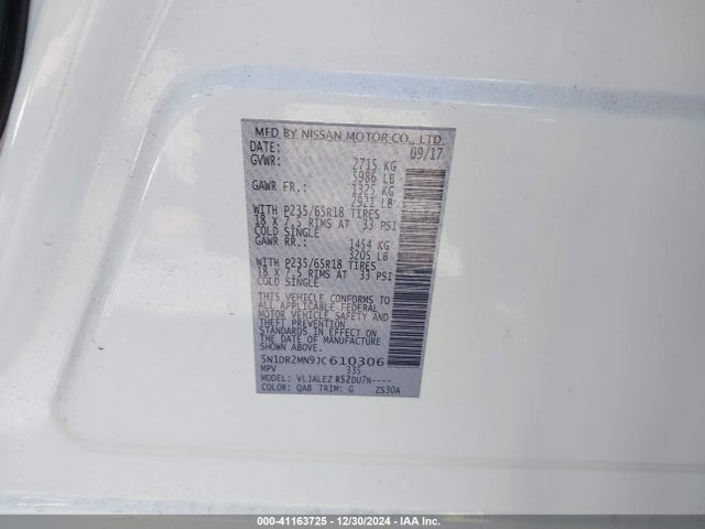 Nissan Pathfinder Sv 2018 5N1DR2MN9JC610306 Image 9