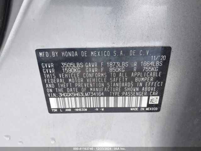 3HGGK5H63LM734164 Honda Fit Sport