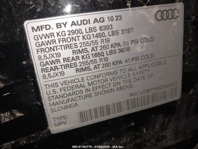 WA1LCBF7XRD005937 Audi Q7 Premium Plus 45 Tfsi Quattro Tiptronic