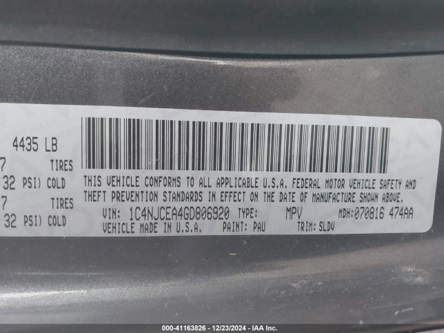 Jeep Compass High Altitude Edition 2016 1C4NJCEA4GD806920 Image 9