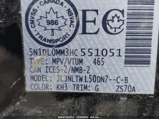 5N1DL0MM3HC551051 Infiniti QX60