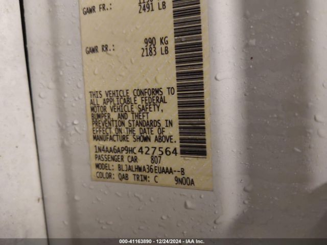 1N4AA6AP9HC427564 Nissan Maxima 3.5 Platinum