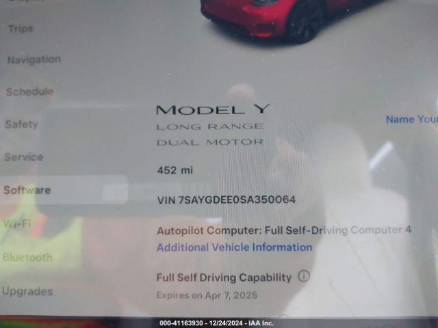 7SAYGDEE0SA350064 Tesla Model Y Long Range Dual Motor All-wheel Drive