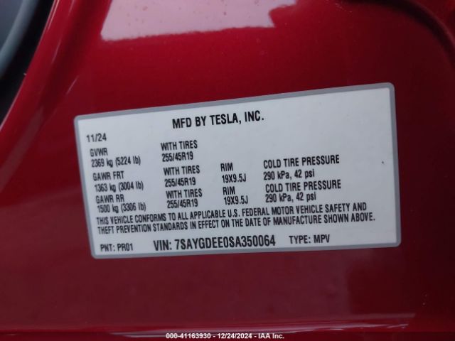 7SAYGDEE0SA350064 Tesla Model Y Long Range Dual Motor All-wheel Drive