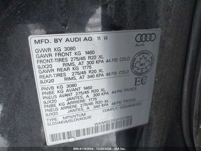 WA1WGCFE2FD011684 Audi Q7