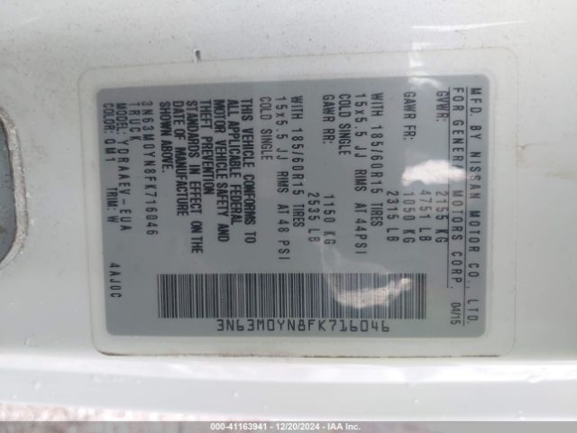 3N63M0YN8FK716046 Chevrolet City Express 1ls