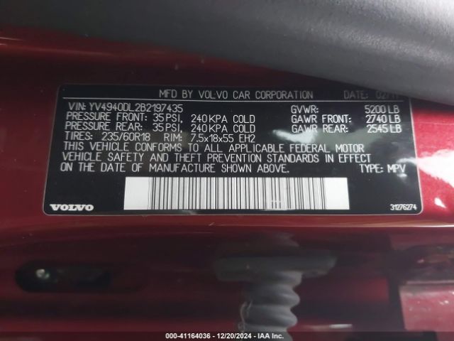 2011 VOLVO XC60 YV4940DL2B2197435 Photo 8