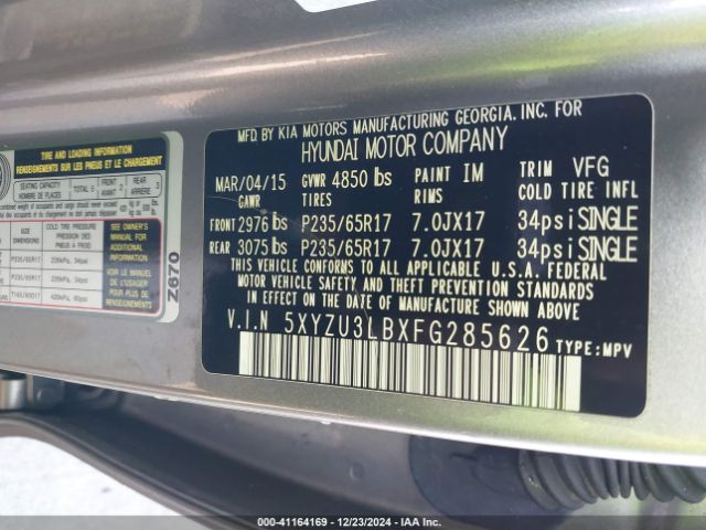 5XYZU3LBXFG285626 Hyundai SANTA FE SPORT