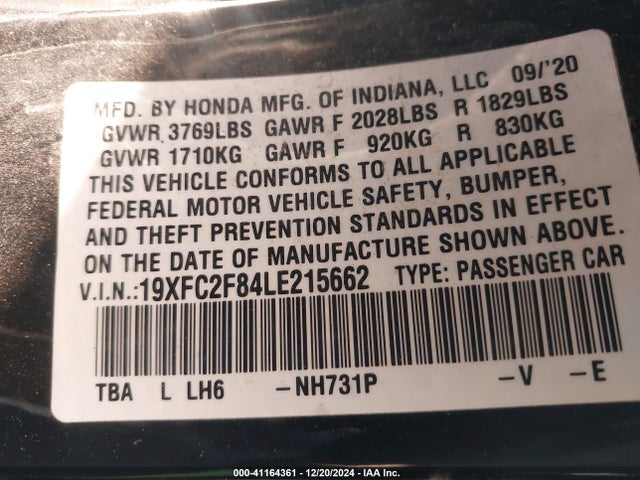 Honda Civic Sport 2020 19XFC2F84LE215662 Image 9