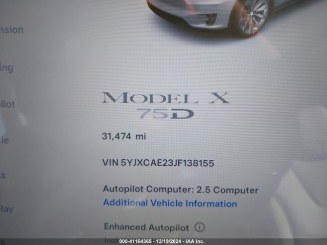 5YJXCAE23JF138155 Tesla Model X 100d/75d/p100d
