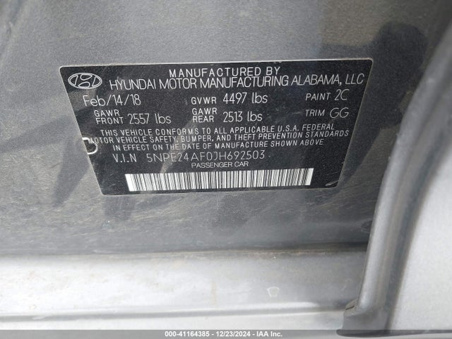 Hyundai SONATA SE 2018 5NPE24AF0JH692503 Image 25