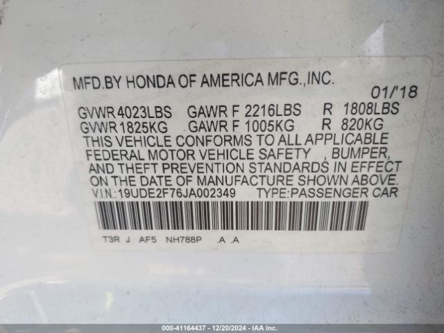 19UDE2F76JA002349 Acura Ilx Premium Package/technology Plus Package