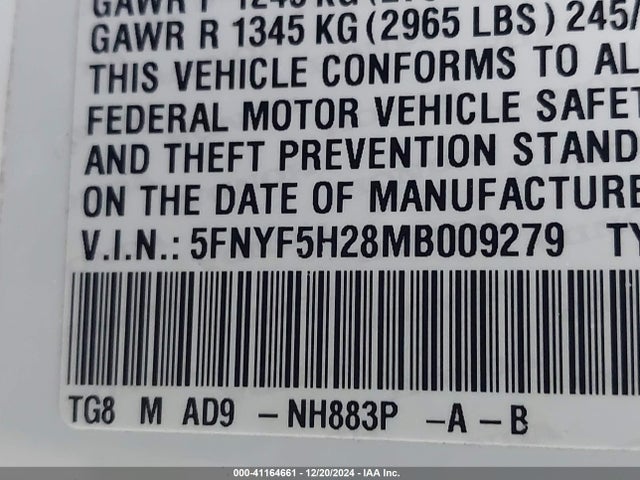 Honda Pilot 2wd Special Edition 2021 5FNYF5H28MB009279 Image 9