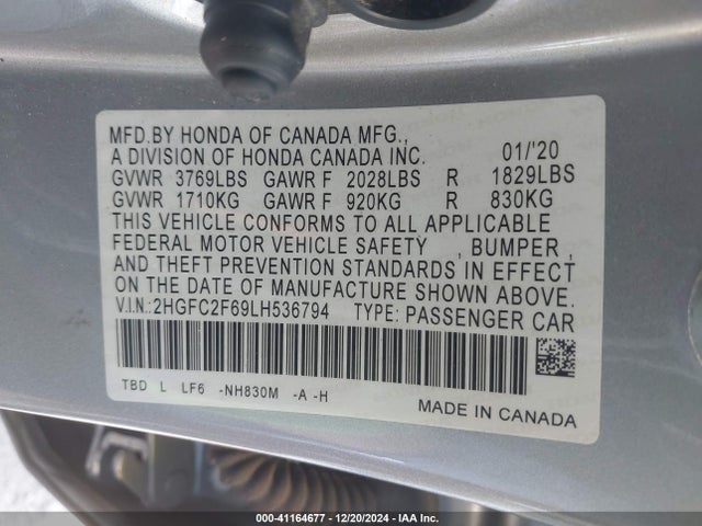 Honda k20c2 2020 2HGFC2F69LH536794 Image 25