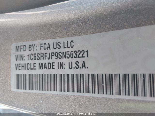 1C6SRFJP9SN563221 RAM 1500 Laramie  4x4 5'7 Box