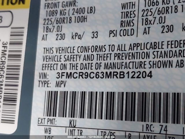 3FMCR9C63MRB12204 Ford Bronco Sport Outer Banks