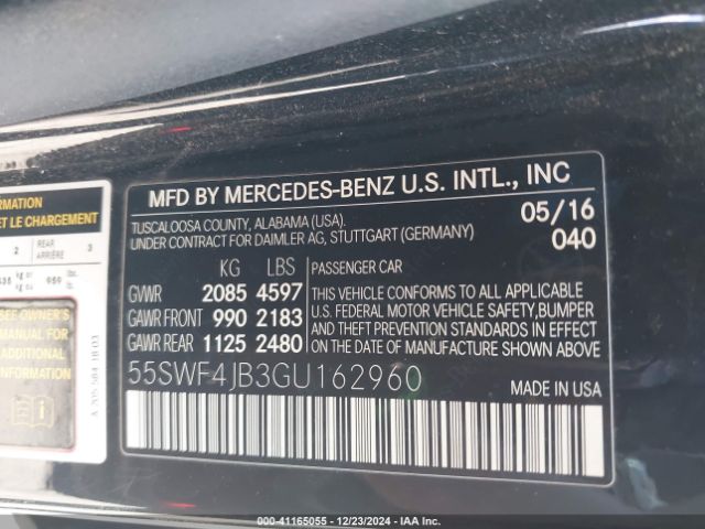 55SWF4JB3GU162960 Mercedes-Benz C 300 Luxury/sport