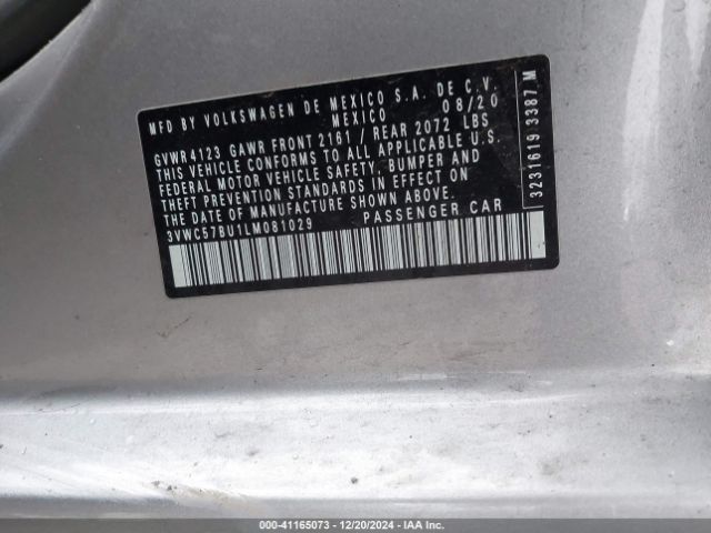 3VWC57BU1LM081029 Volkswagen Jetta 1.4t R-line/1.4t S/1.4t Se