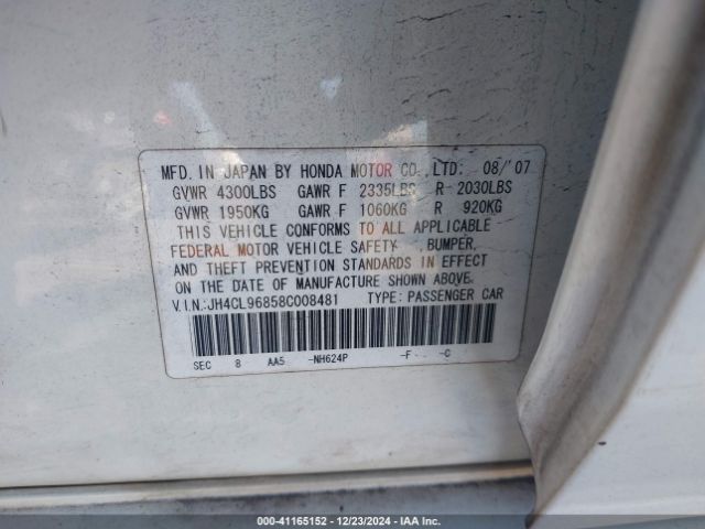 2008 ACURA TSX JH4CL96858C008481 Photo 8