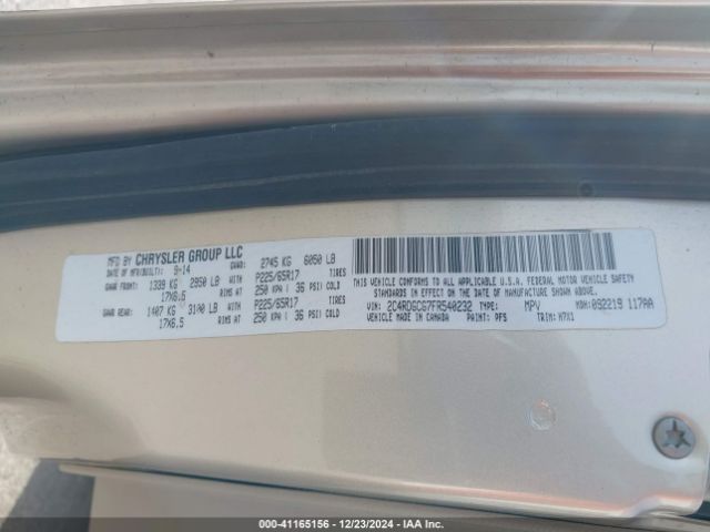 2C4RDGCG7FR540232 Dodge Grand Caravan Sxt