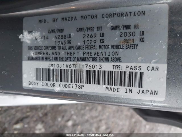 JM1GJ1V67F1176013 Mazda Mazda6 I Touring