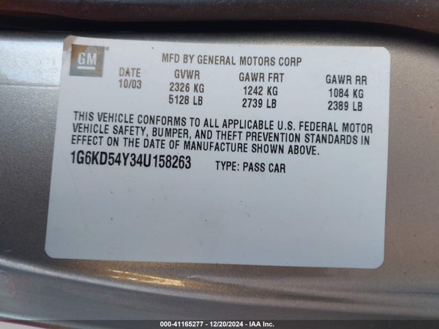 2004 CADILLAC DEVILLE 1G6KD54Y34U158263 Photo 8