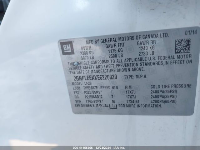 2GNFLEEKXE6220020 Chevrolet EQUINOX LS