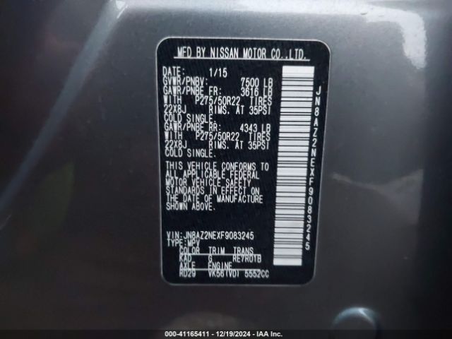 JN8AZ2NEXF9083245 Infiniti QX80