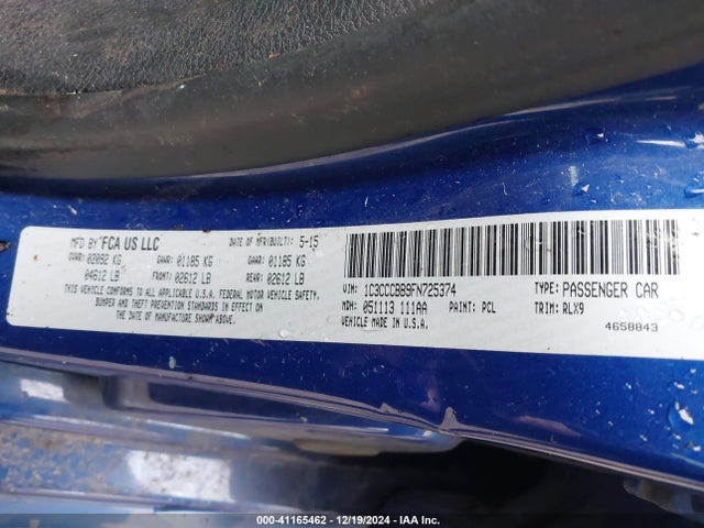 Chrysler 200 S 2015 1C3CCCBB9FN725374 Image 9