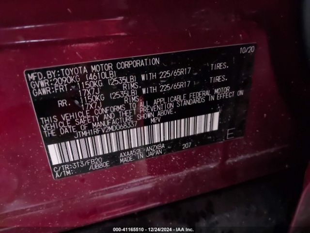 JTMH1RFV2MD068337 Toyota RAV4 LE