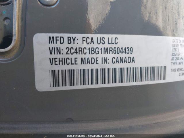 2021 CHRYSLER PACIFICA 2C4RC1BG1MR604439 Photo 8