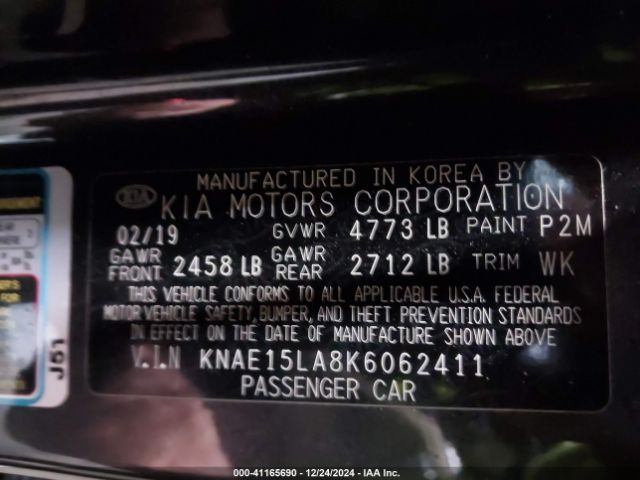 KNAE15LA8K6062411 KIA Stinger