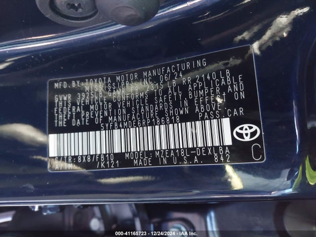 Toyota COROLLA LE 2024 5YFB4MDE6RP186818 Image 9