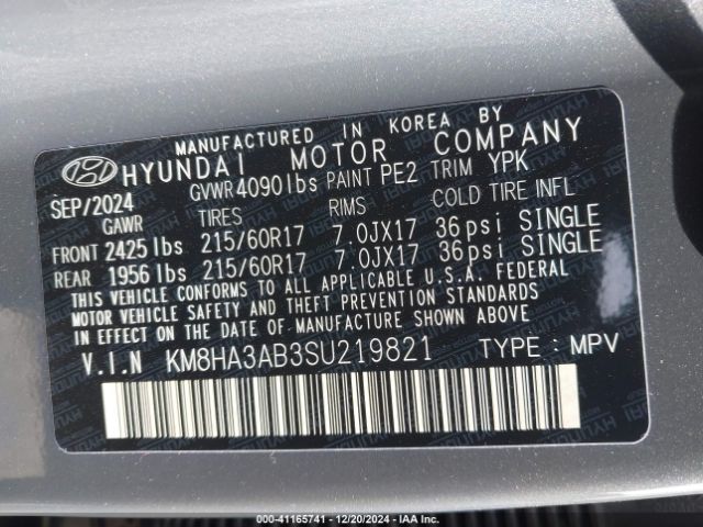 KM8HA3AB3SU219821 Hyundai Kona Se