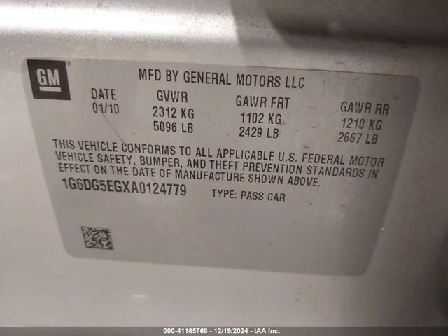 2010 CADILLAC CTS 1G6DG5EGXA0124779 Photo 8