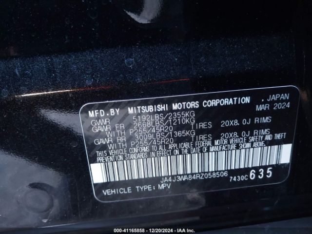 2024 MITSUBISHI OUTLANDER JA4J3WA84RZ058506 Photo 8