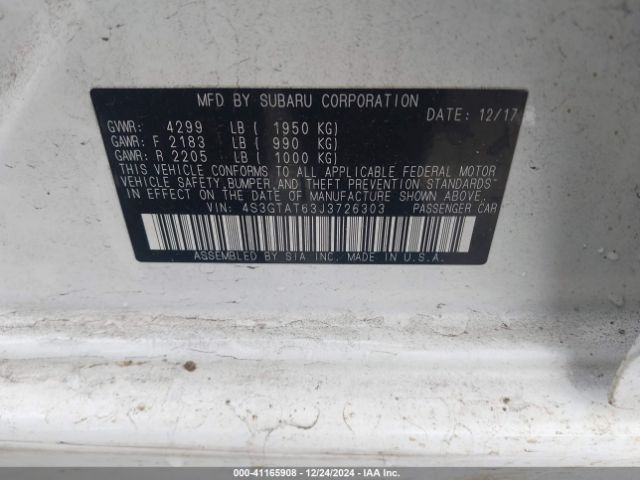 4S3GTAT63J3726303 Subaru Impreza 2.0i Limited