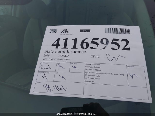 Honda CIVIC EX 2016 2HGFC2F79GH575531 Image 17