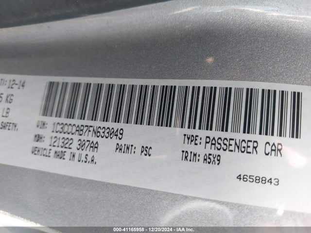 Chrysler 200 Limited 2015 1C3CCCAB7FN633049 Image 9